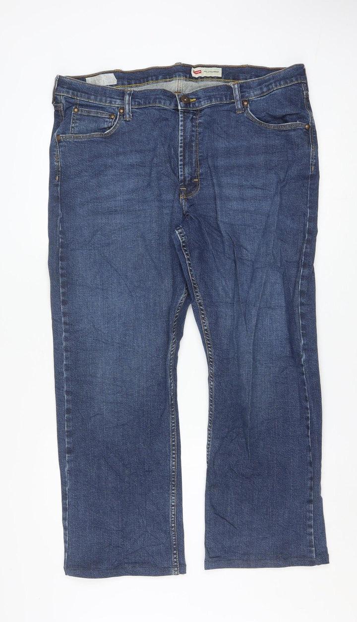 Wrangler Mens Blue Straight Fit Denim Jeans 38x30 Classic Style