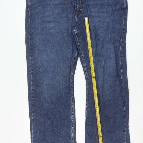 Wrangler Mens Blue Straight Fit Denim Jeans 38x30 Classic Style