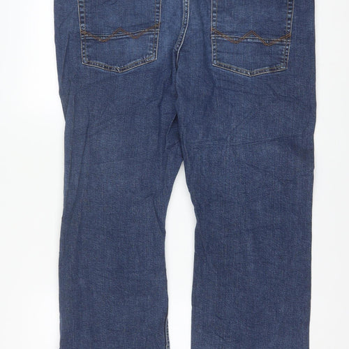 Wrangler Mens Blue Straight Fit Denim Jeans 38x30 Classic Style
