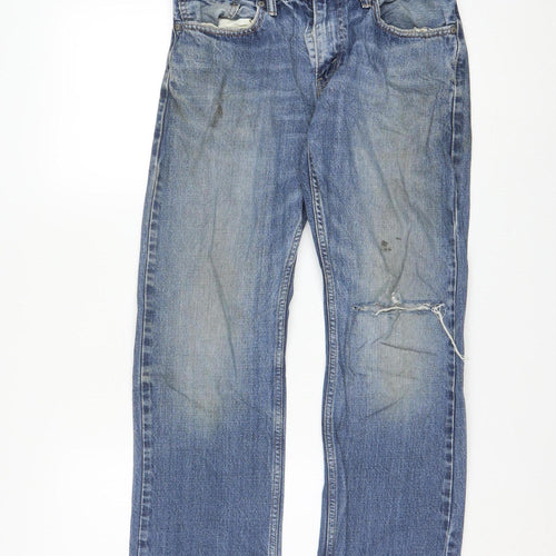 Levi's 514 Men's Blue Straight Denim Jeans W31 L30 Distressed Cotton