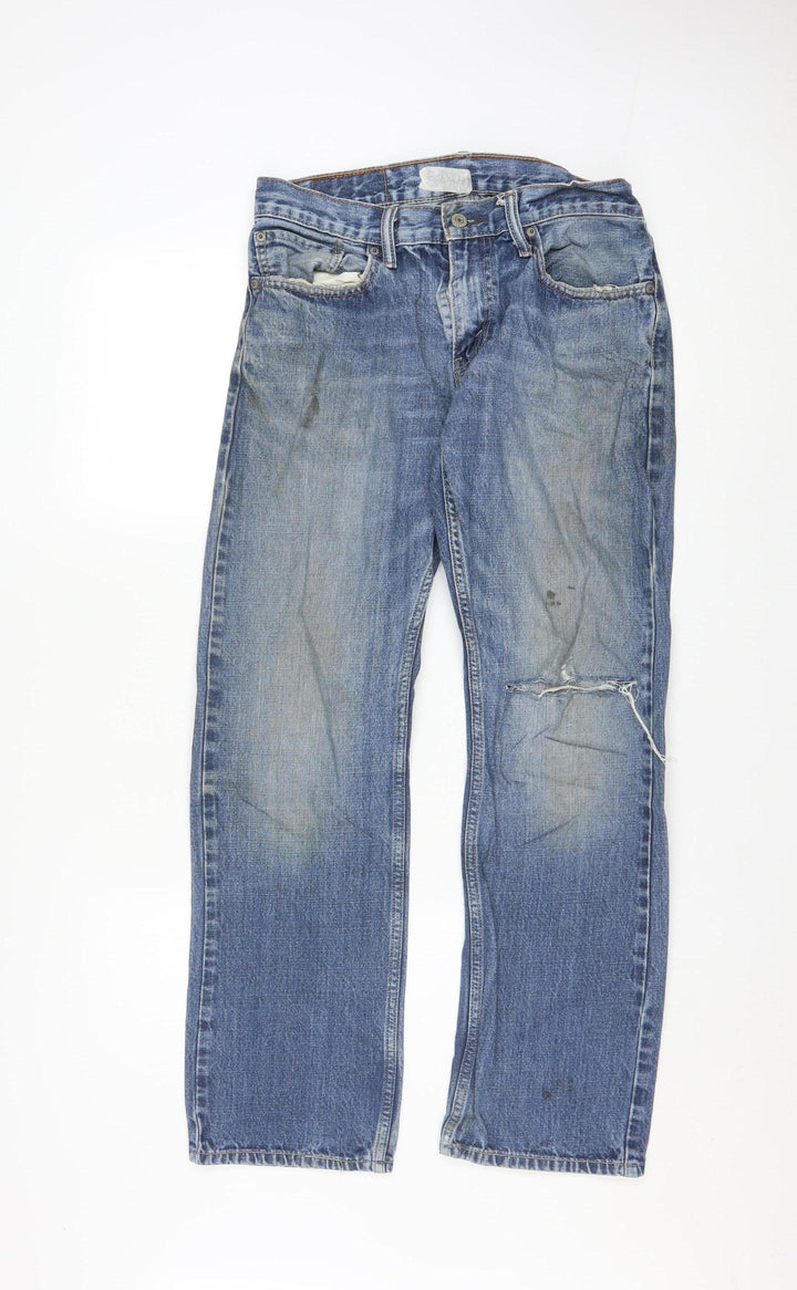 Levi's 514 Men's Blue Straight Denim Jeans W31 L30 Distressed Cotton