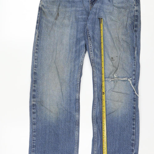Levi's 514 Men's Blue Straight Denim Jeans W31 L30 Distressed Cotton
