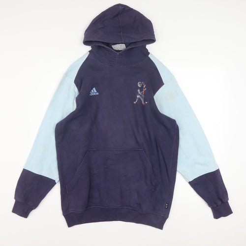 Adidas Men's Blue XL Pullover Hoodie with Football Graphic