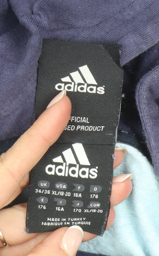 Adidas Men's Blue XL Pullover Hoodie with Football Graphic
