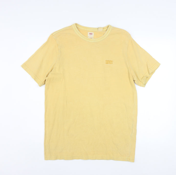 Levi's Men's Yellow Relaxed Fit Crew Neck Cotton T-Shirt Size S