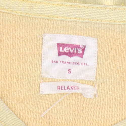 Levi's Men's Yellow Relaxed Fit Crew Neck Cotton T-Shirt Size S