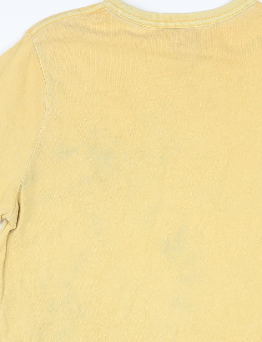 Levi's Men's Yellow Relaxed Fit Crew Neck Cotton T-Shirt Size S