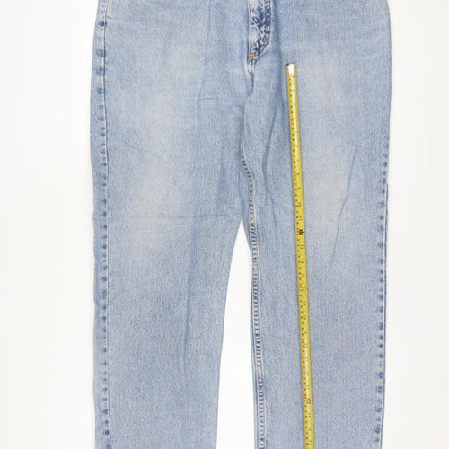 Lee Mens Blue Light Wash Straight Leg Denim Jeans Size 32x31