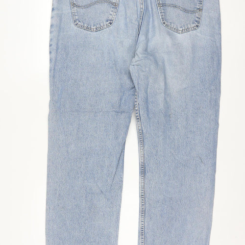 Lee Mens Blue Light Wash Straight Leg Denim Jeans Size 32x31
