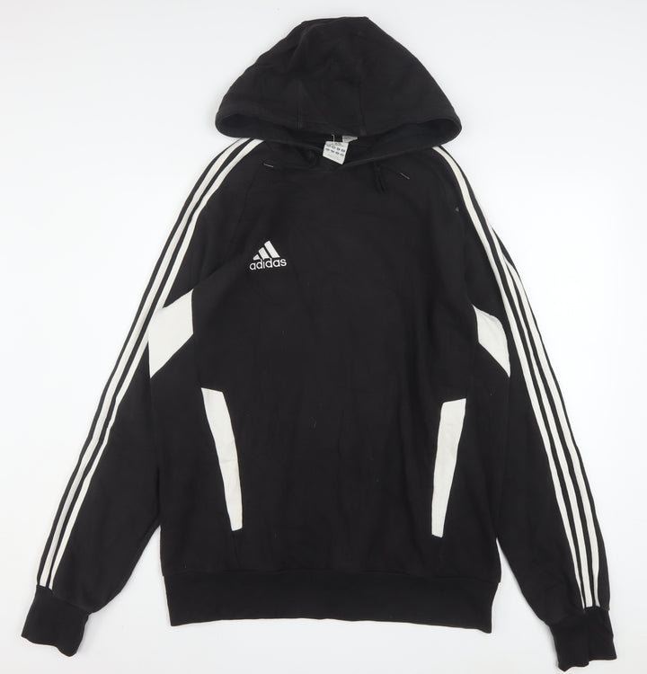 Adidas Men's Black 2XL Pullover Hoodie with Logo Detail