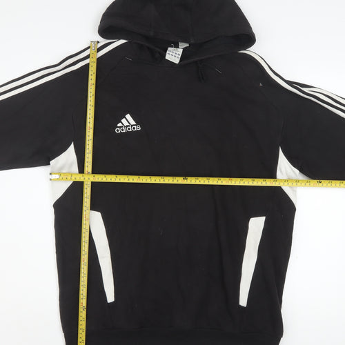 Adidas Men's Black 2XL Pullover Hoodie with Logo Detail