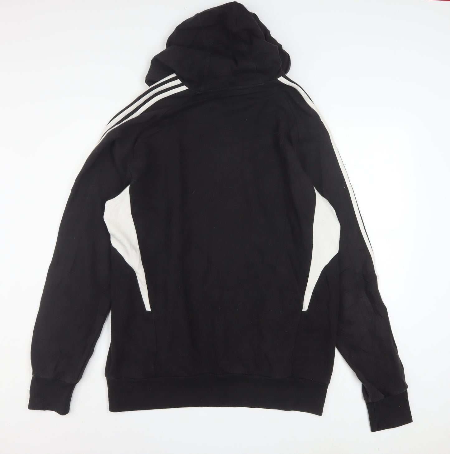 Adidas Men's Black 2XL Pullover Hoodie with Logo Detail