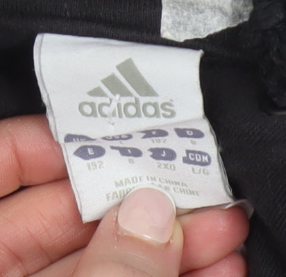 Adidas Men's Black 2XL Pullover Hoodie with Logo Detail
