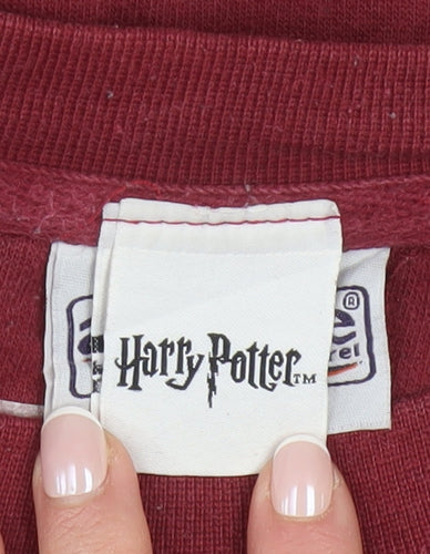 Harry Potter Men’s Red Hogwarts Pullover Sweatshirt Size S