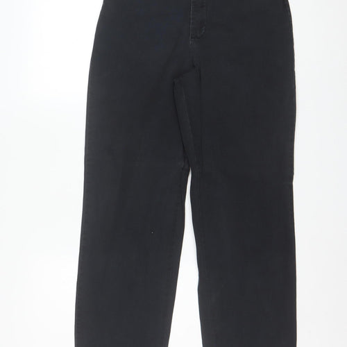 Lee Womens Black Chino Straight Leg Stretch Cotton Trousers Size 8