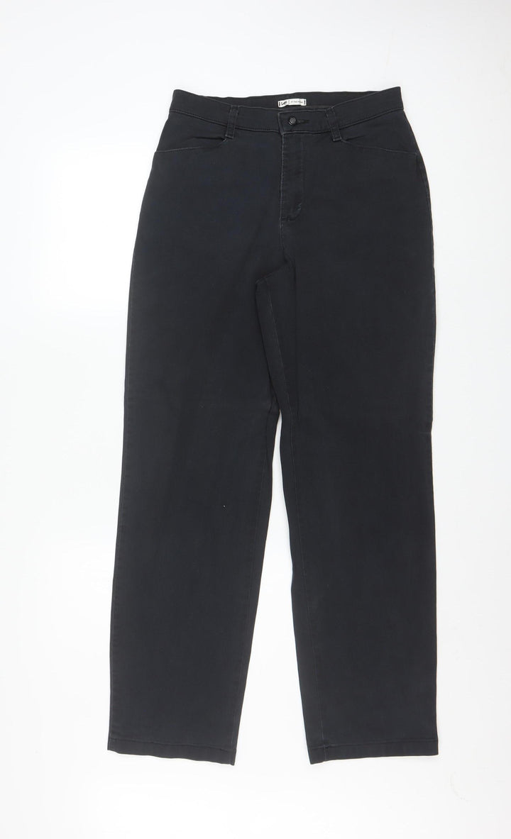 Lee Womens Black Chino Straight Leg Stretch Cotton Trousers Size 8