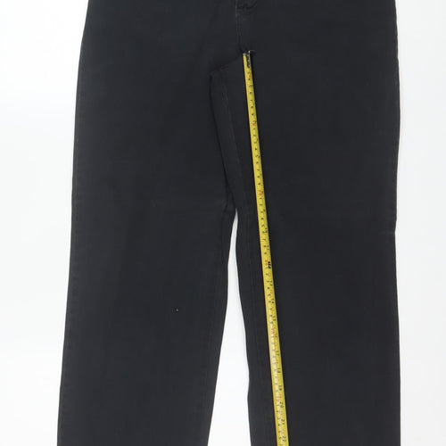 Lee Womens Black Chino Straight Leg Stretch Cotton Trousers Size 8