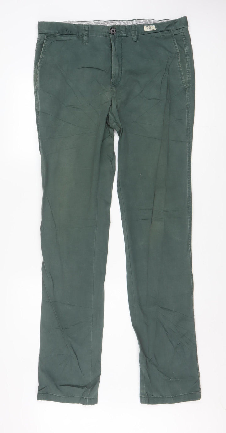 Tommy Hilfiger Men's Green 36x36 Chino Trousers Cotton Stretch