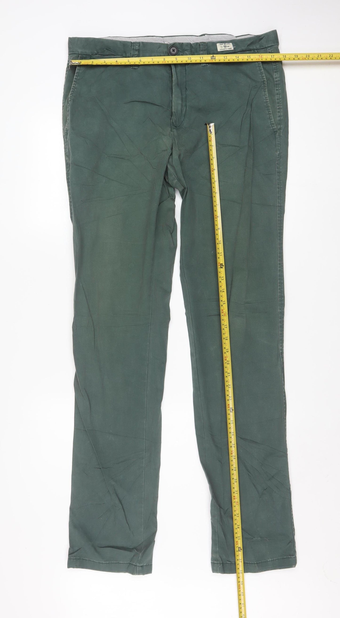 Tommy Hilfiger Men's Green 36x36 Chino Trousers Cotton Stretch