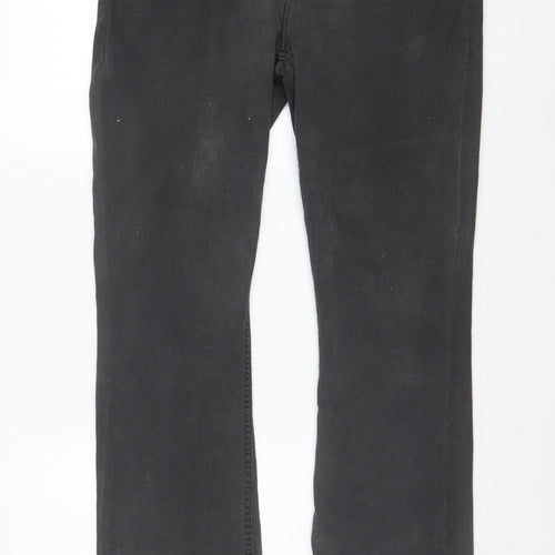 Lee Womens Black Straight Leg Jeans Size 14L Stretch Denim
