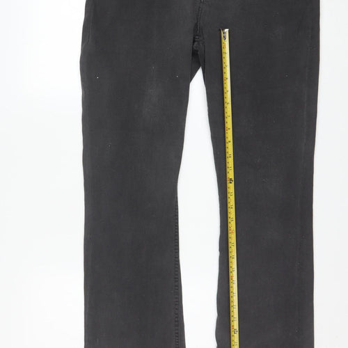 Lee Womens Black Straight Leg Jeans Size 14L Stretch Denim