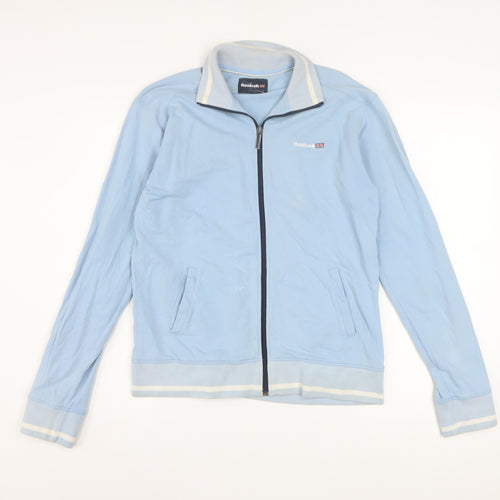Reebok Women's Blue Track Jacket Size 16 Full Zip Cotton Blend