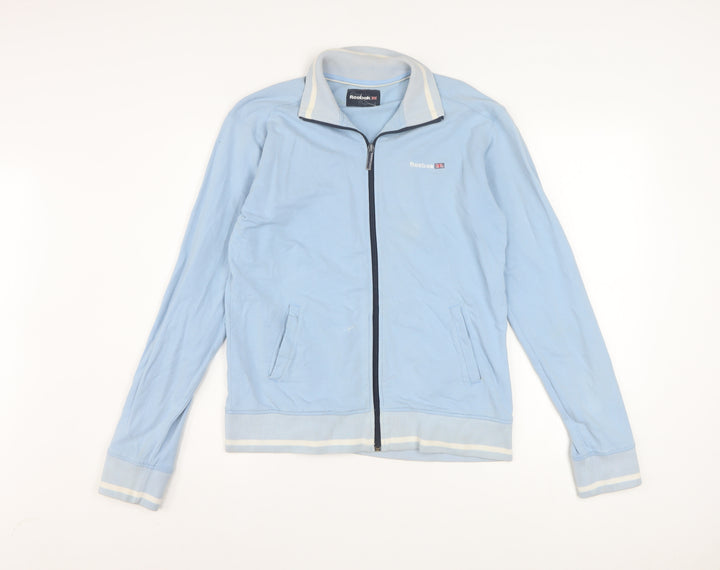Reebok Women's Blue Track Jacket Size 16 Full Zip Cotton Blend