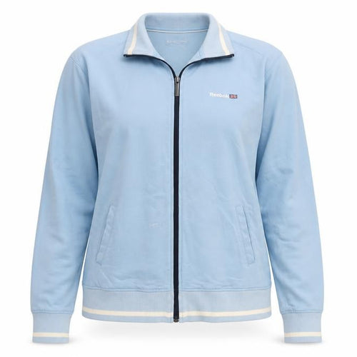 Reebok Women's Blue Track Jacket Size 16 Full Zip Cotton Blend