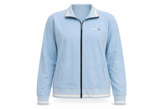 Reebok Women's Blue Track Jacket Size 16 Full Zip Cotton Blend