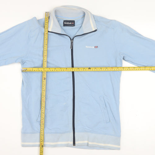 Reebok Women's Blue Track Jacket Size 16 Full Zip Cotton Blend