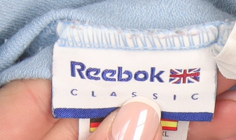Reebok Women's Blue Track Jacket Size 16 Full Zip Cotton Blend