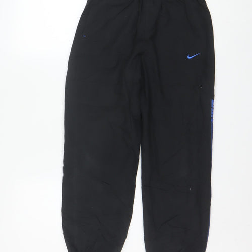 Nike Boys Black Jogger Trousers 10-12 Years Lightweight Polyester Sportswear