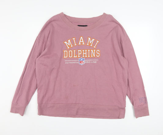 Victoria Sport Women’s Pink Miami Dolphins Pullover Sweatshirt L