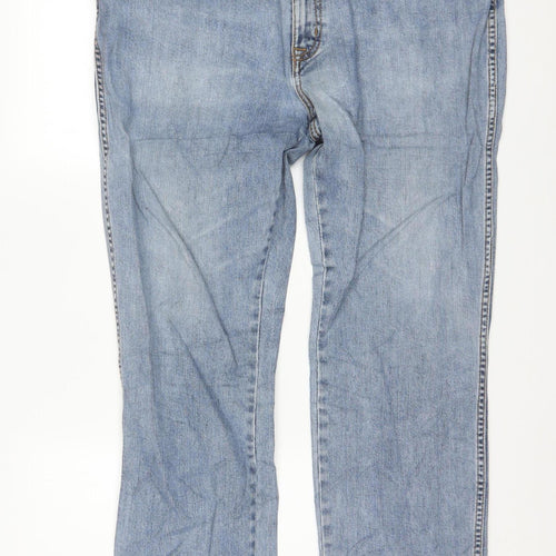 Wrangler Men's Blue Straight Fit Denim Jeans W42 L32 Texas Stretch