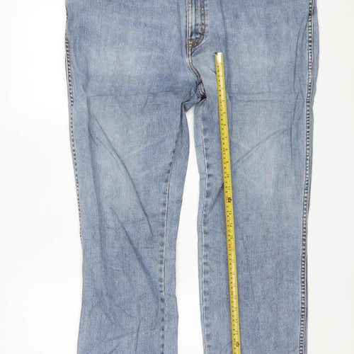 Wrangler Men's Blue Straight Fit Denim Jeans W42 L32 Texas Stretch