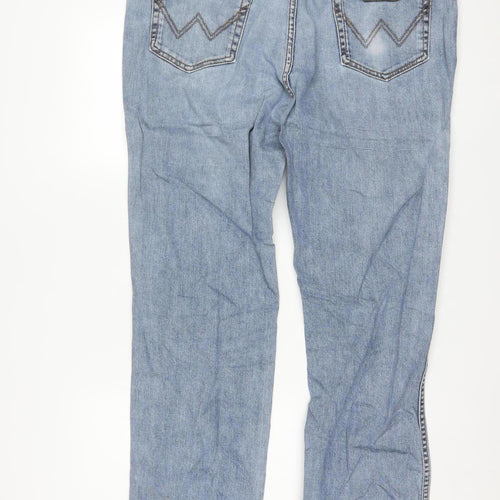 Wrangler Men's Blue Straight Fit Denim Jeans W42 L32 Texas Stretch