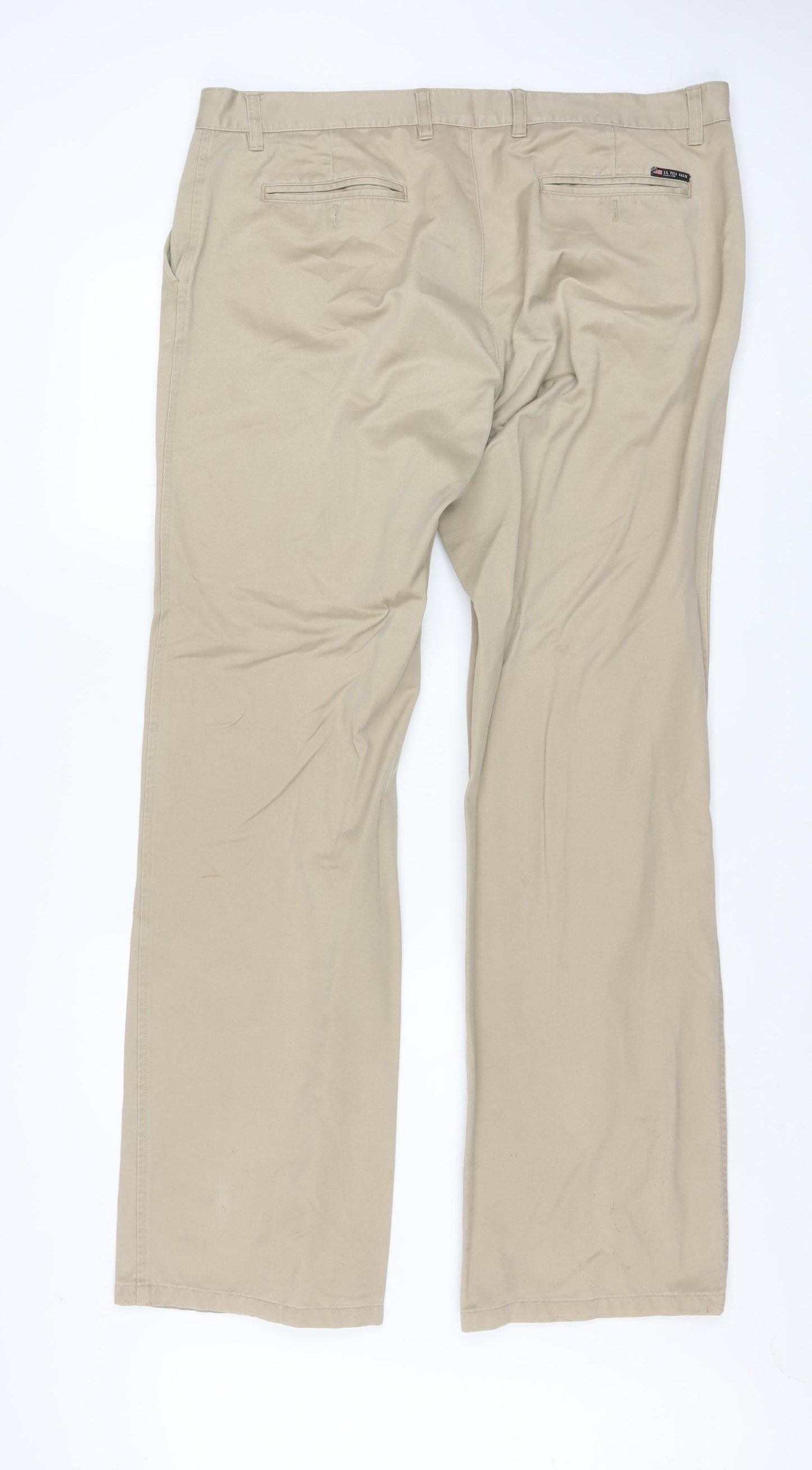 U.S. Polo Assn. Men’s Beige Chino Trousers 44in Waist Cotton