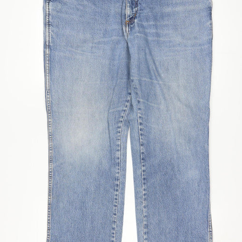 Wrangler Men's Blue Straight Leg Jeans 40x32 Cotton Denim Classic Fit