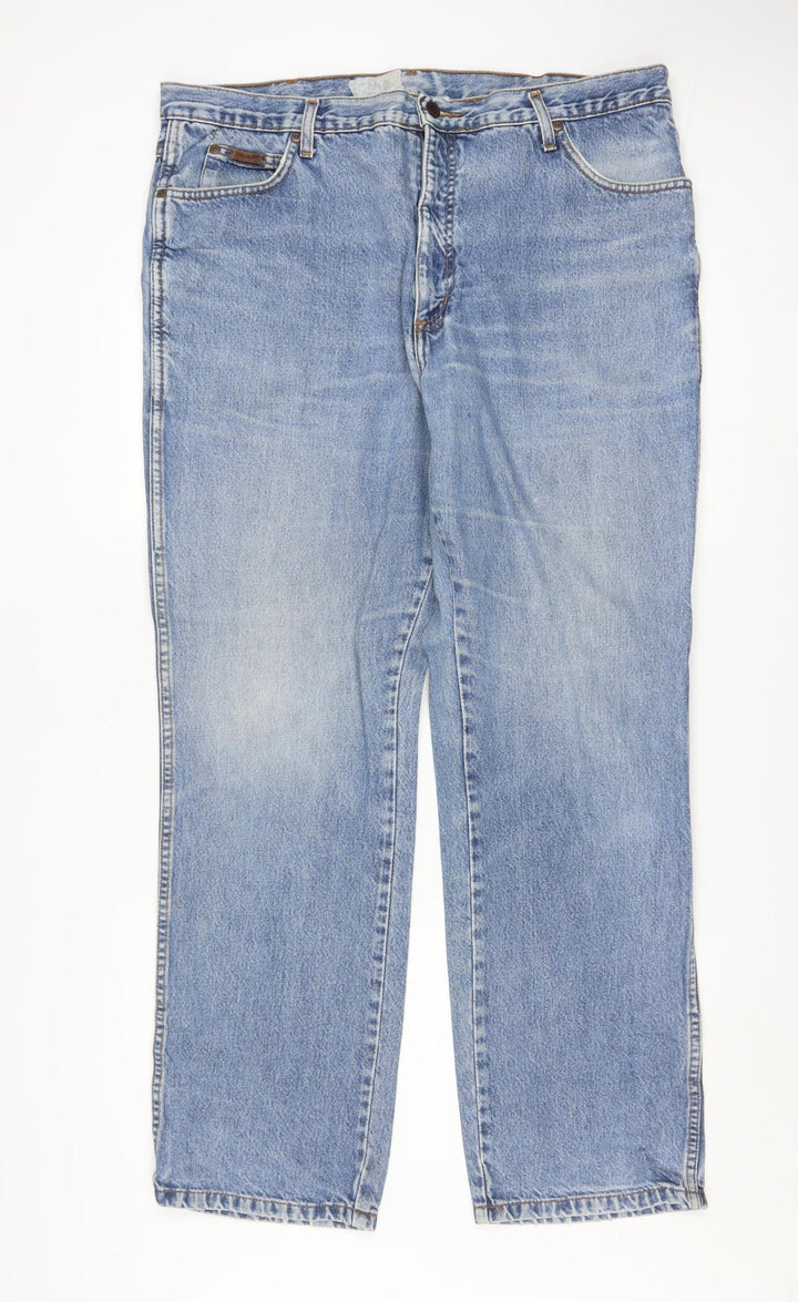 Wrangler Men's Blue Straight Leg Jeans 40x32 Cotton Denim Classic Fit