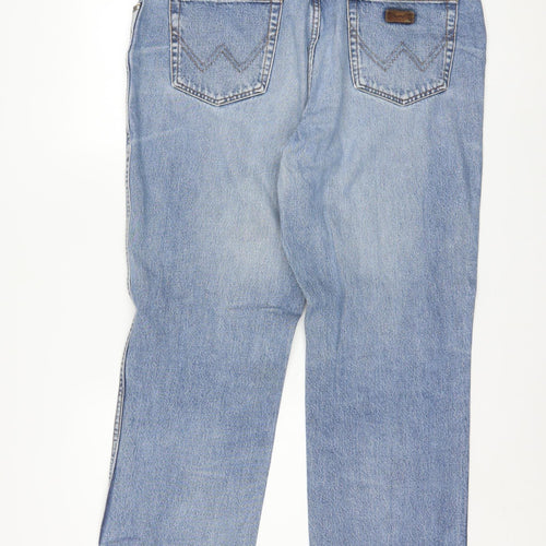 Wrangler Men's Blue Straight Leg Jeans 40x32 Cotton Denim Classic Fit
