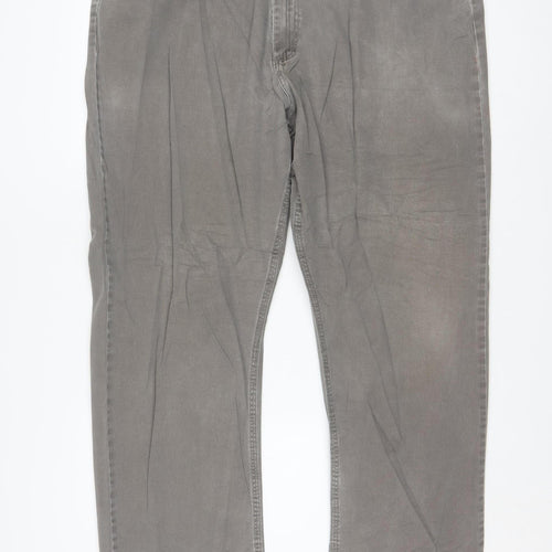 Wrangler Men's Grey Straight Fit Jeans 40x32 100% Cotton