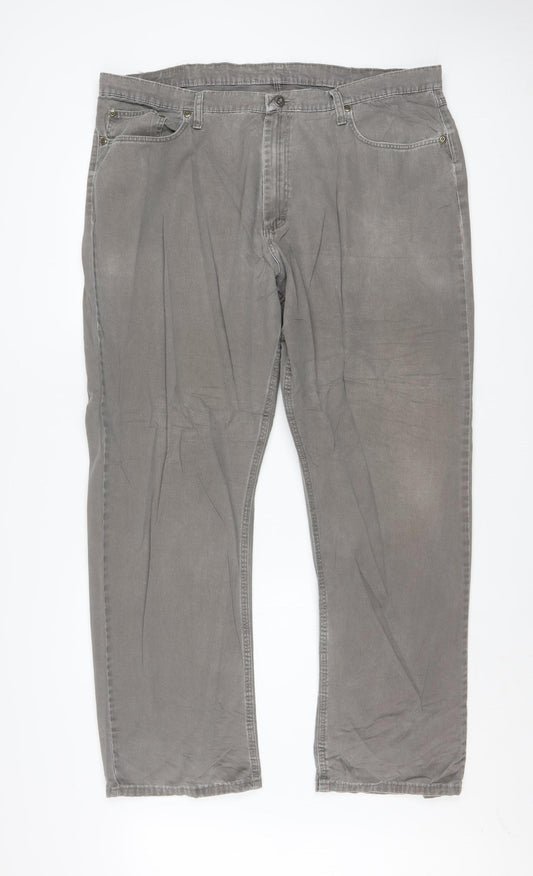 Wrangler Men's Grey Straight Fit Jeans 40x32 100% Cotton