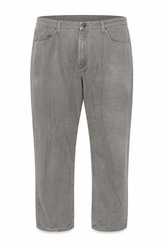 Front view of Wrangler Men's Grey Straight Fit Jeans 40x32 100% Cotton
