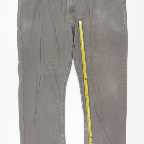 Wrangler Men's Grey Straight Fit Jeans 40x32 100% Cotton