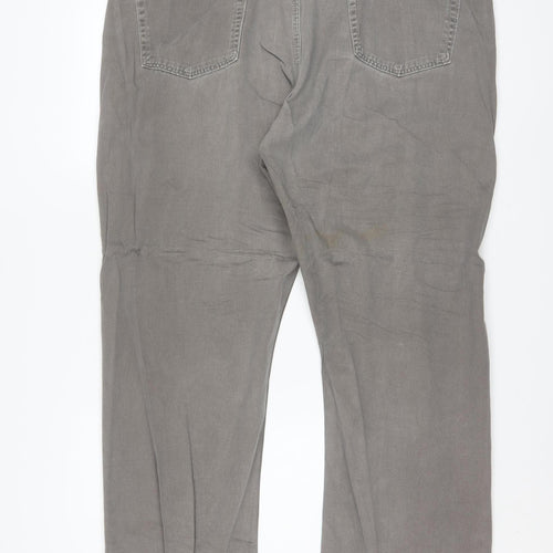 Wrangler Men's Grey Straight Fit Jeans 40x32 100% Cotton
