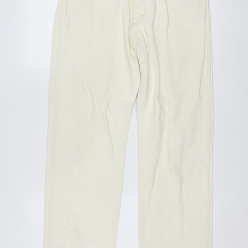 Wrangler Women Ivory Straight Jeans Size 14 Regular Fit 30in