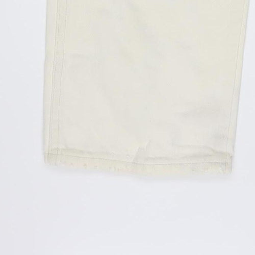 Wrangler Women Ivory Straight Jeans Size 14 Regular Fit 30in