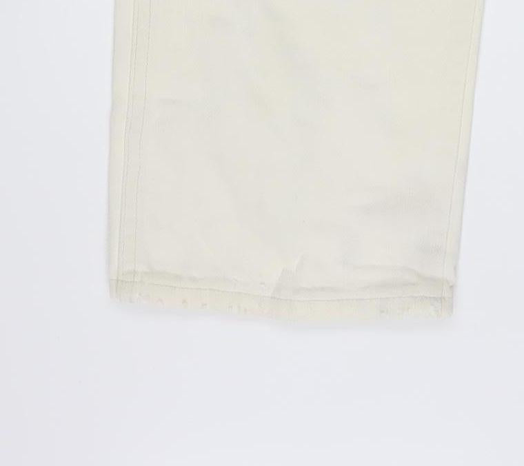 Wrangler Women Ivory Straight Jeans Size 14 Regular Fit 30in