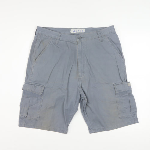 Wrangler Men’s Grey Cargo Shorts Size 34 Regular Cotton