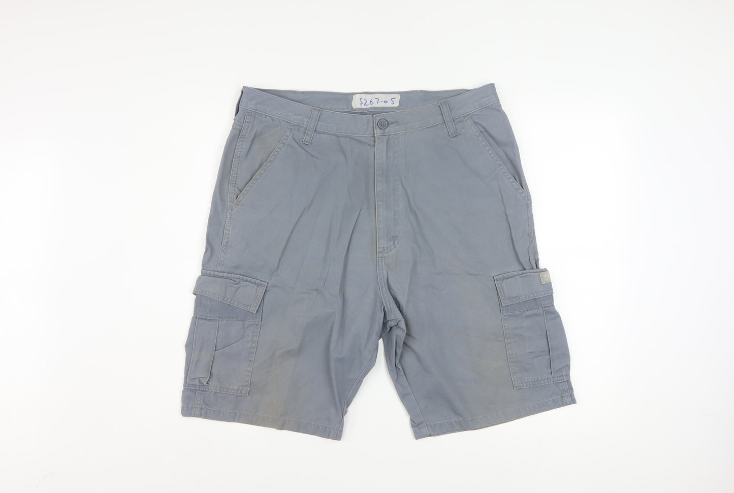 Wrangler Men’s Grey Cargo Shorts Size 34 Regular Cotton